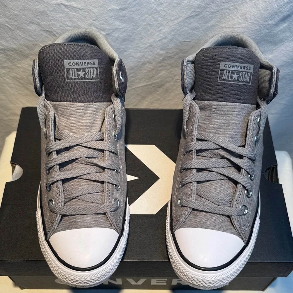 🆕 Converse All Star Gray High-Top Sneakers - Picture 2 of 9
